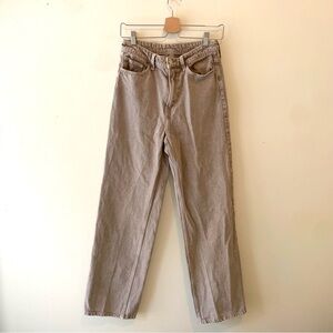 Wide Ultra High Waist Taupe Jeans &DENIM